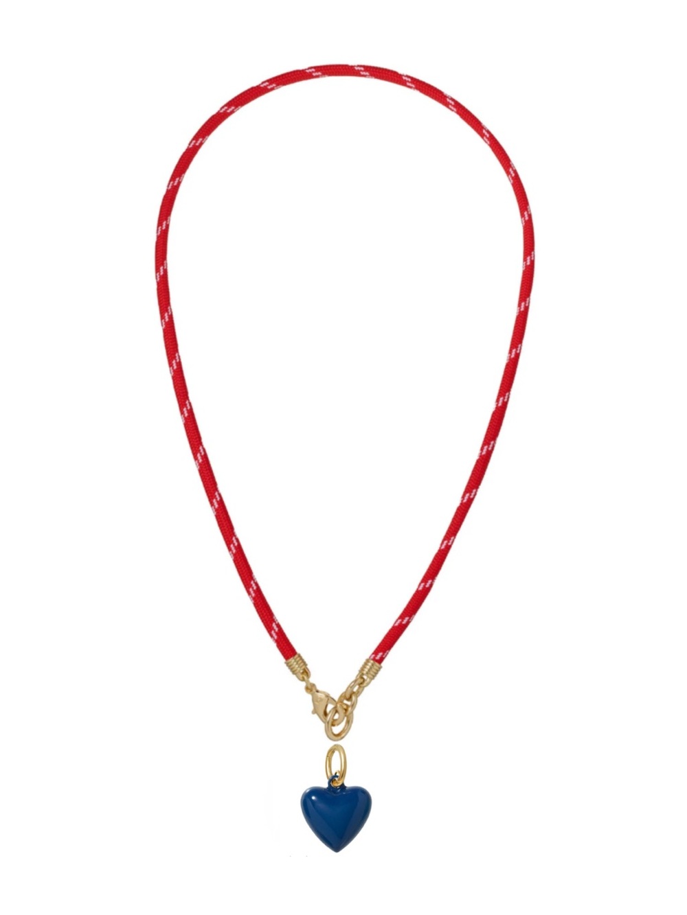 Roxanne Assoulin The Happy
Cord
Charm Necklace Red Cord
Navy Heart